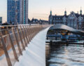 Amazing curved Lille Langebro cycling bridge in Copenhagen!